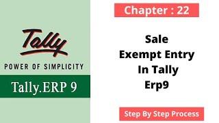 22: Sale Exempt Entry In Tally Erp9