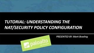 Tutorial: Understanding the NAT/Security Policy Configuration