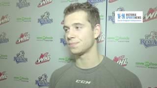 Post-game media scrum:  Dan Price, Phillips Schultz and Carson Miller - Royals (5) vs Cougars (2)