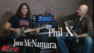 Jason McNamara hangs with Phil X (Bon Jovi) at GuitCon 2017 in Germany