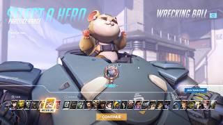 All Hammond the Wrecking Ball Animations in the Hero Select Screen | Overwatch