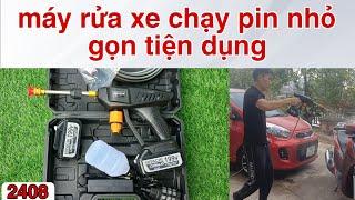 máy rửa xe pin - máy rửa xe cầm tay - máy rửa xe mini chạy pin nhỏ gọn tiện dụng