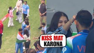 Virat Kohli kiss Anushka Sharma after trophy celebration, Anushka got shy & did this with Kohli