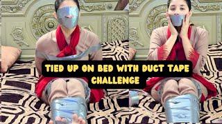 Tied Up on Bed With Duct Challenge | Day 3/100 Challenge | #aqsaadil #challenge #awareness