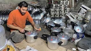 Incredible:Process of Making Pressure Cooker.How Made Asian Pressure Cooker From Aluminum Recycling!