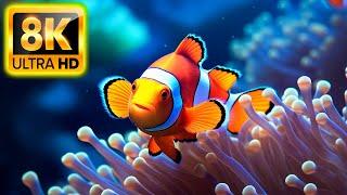 Colors Of The Ocean 8K ULTRA HD - Beautiful Coral Reef Fish - Sleep Relaxing Meditation Music #8