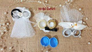 Diy Wedding Favors with Plastic Bottle Caps,Recycle İdeas, Plastik Kapaklardan Kolay Nikah Şekeri