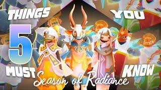 5 Things You Must Know | Season of Radiance | Sky children of the light | Noob Mode