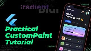 Flutter Practical CustomPaint example, implementing radial gradient with blur, working with Figma