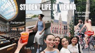 Student life in Vienna | Bare people on bikes, Donauinsel fest, Euro 24, Parliament