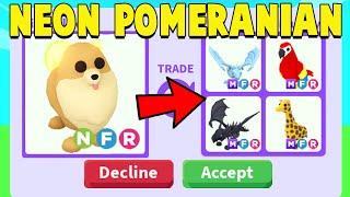 Trading NEON POMERANIAN in Adopt Me!