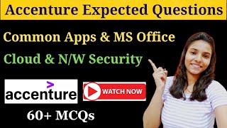 Accenture Common Applications And MS Office Questions | Cloud & Network Security Questions Accenture