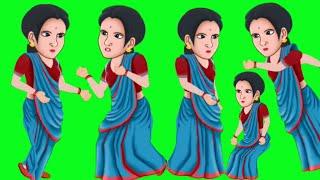 Village Women 2 Green Screen | Cartoon Character Green Screen | chroma toons new update 2023