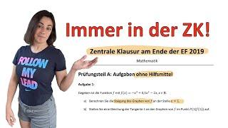  Zentrale Klausur am Ende der EF NRW 2019 | Einführungsphase | OHimi Steigung, Tangente