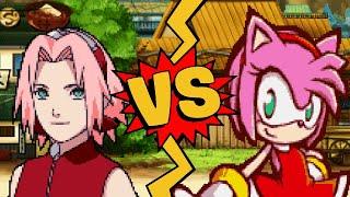 M.U.G.E.N Battles | Sakura Haruno vs Amy Rose | Naruto Shippuden vs Sonic the Hedgehog