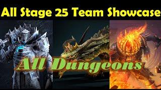 Dragon 25 & Ice Golem 25 & Fire Knight 25... All Dungeons Team Showcase .. | Raid Shadow Legends