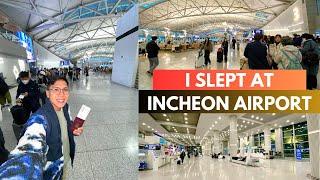 Sleeping at Incheon Airport | Korea Travel Vlog