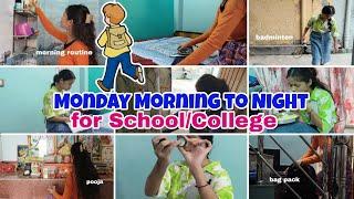 MONDAY MORNING-NIGHT ROUTINE FOR SCHOOL & COLLEGE️| After School+ Tuition Routine #school