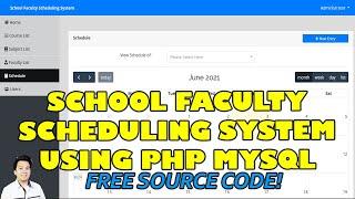 School Faculty Scheduling System using PHP MySQL | Free Source Code Download