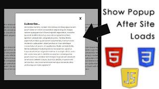 Show Popup Automatically After Site Finishes Loading | HTML, CSS & JavaScript Tutorial