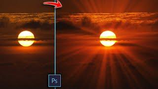 How To Create Light Rays In Photoshop (2 Min) | Sun Rays Effect