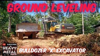 bulldozer 'X' excavator , road leveling