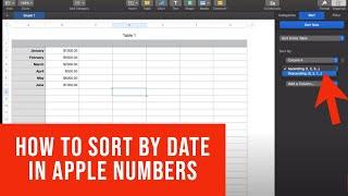 How to Sort By Date In Apple Numbers