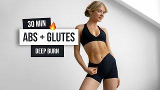 30 MIN ABS CORE + GLUTES Workout (Intermediate / Advanced) No Equipment, Home Workout