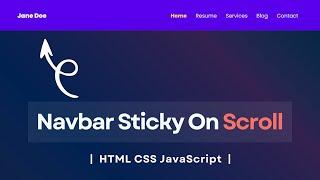 How To Make Navbar Fixed Top After Scrolling | Create a Sticky Navbar on Scroll