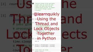 Using Thread and Lock Objects Together in Python #python #education #programming #pythons #shorts