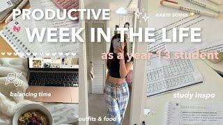 week in the life as a year 13 student | study inspo, meals out, uni open days & exam stress •°࿐