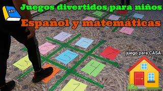 JUEGOS DIVERTIDOS PARA NIÑOS EN CASA. 5 JUEGOS PARA ESPAÑOL Y MATEMÁTICAS. PREESCOLAR Y PRIMARIA.