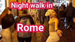 Night walk in Rome,Italy[4k UHD 60fps]