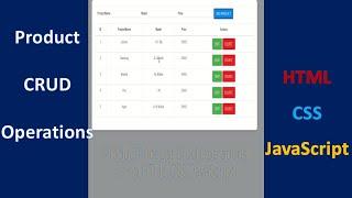 CRUD Operations Using HTML CSS  JavaScript