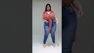 Plus Size Blue Jeans And Fancy Top Fashion | Fashion Q | #shorts #youtubeshorts #video
