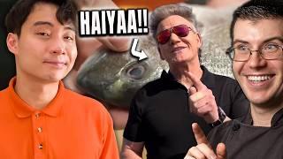 Pro chef Reacts.. To Gordon Ramsay CHALLENGING Uncle Roger!