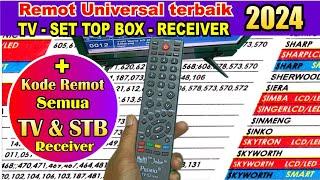 remot universal terbaik untuk semua merk TV, set top box dan receiver, lengkap dengan kode remot