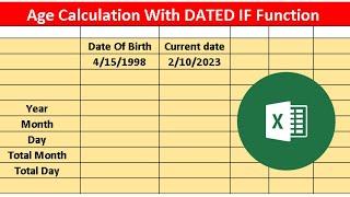 How to calculate Age between two Dates | age formula Excel | age calculator in excel