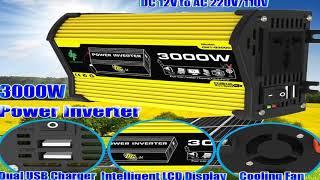 3000W Car Inverter DC 12V To AC 110/220V Dual USB Intelligent Power Converter Modified Sine Wave