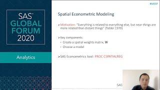 Spatial Econometric Modeling for Big Data Using SAS Econometrics