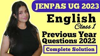 JENPAS UG 2023 Preparation | JENPAS UG ENGLISH Class -1 | 2022 PYQ Solution | Let's Improve