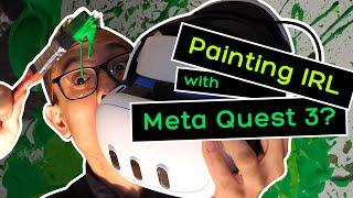 Painting in Mixed Reality Meta Quest 3, with Contour app on physical wall, IRL (In Real Life).