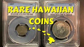 Rare 1883 Hawaiian Dime and Half Dollar