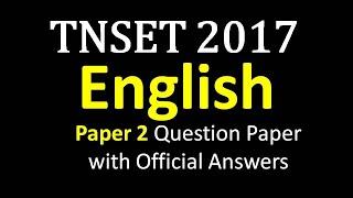 TNSET 2017 English Paper 2 question paper with official answers
