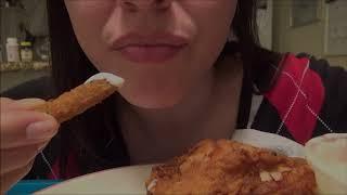 SassEsnacks ASMR: Fried Chicken Mukbang | Fried Zucchini | Macaroni Salad | Eating Sounds