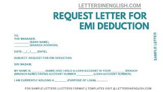 Request Letter For EMI Deduction – Sample Request Letter Format
