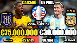 Comparación ECUADOR VS ARGENTINA | CUARTOS COPA AMÉRICA 2024 | Moisés Caicedo vs Rodrigo De Paul